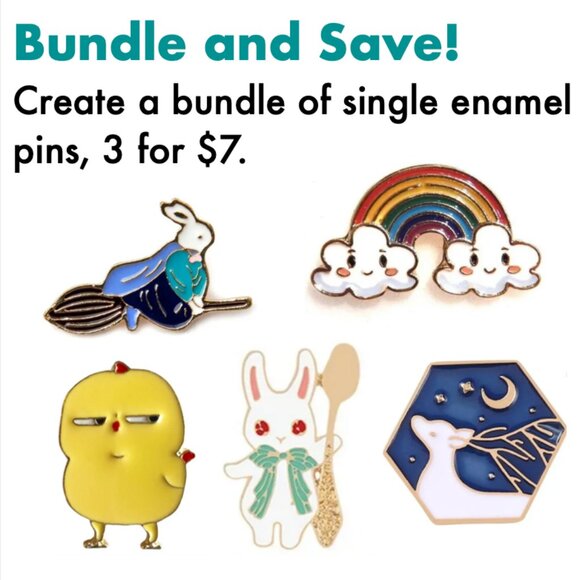 Cute Cartoon Bunny Pin Badge - Picture 6 of 9